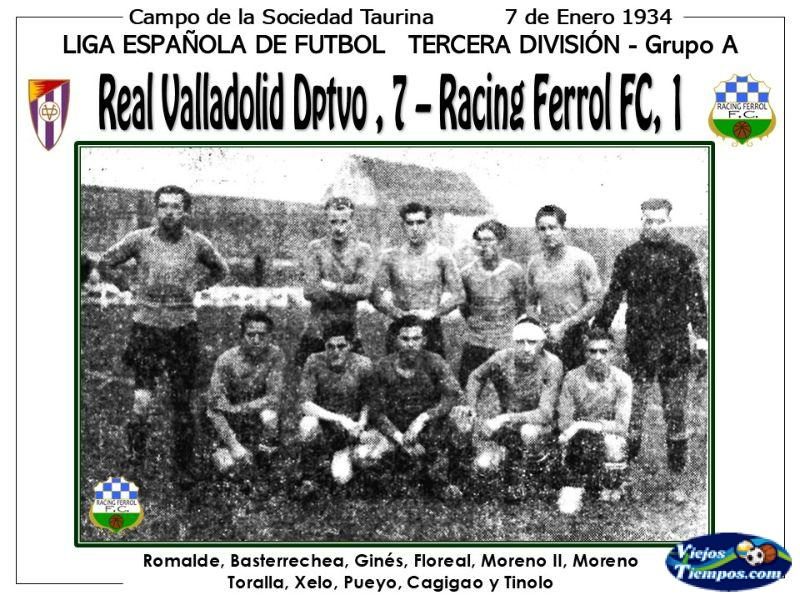 Racing Ferrol Foot-ball Club 1933 - 1934 Racing Ferrol Foot-ball Club 1933 - 1934