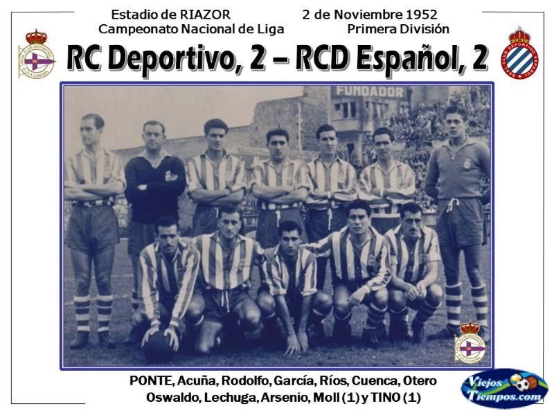 Real Club Deportivo de La Coruña. 1952 - 1953 Real Club Deportivo de La Coruña. 1952 - 1953