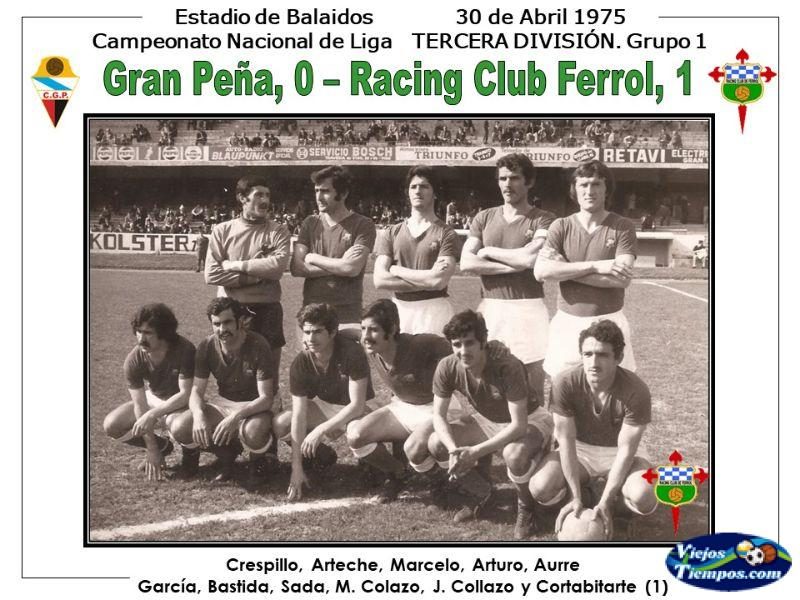 Racing Club de Ferrol. 1974 - 1975 Racing Club de Ferrol. 1974 - 1975